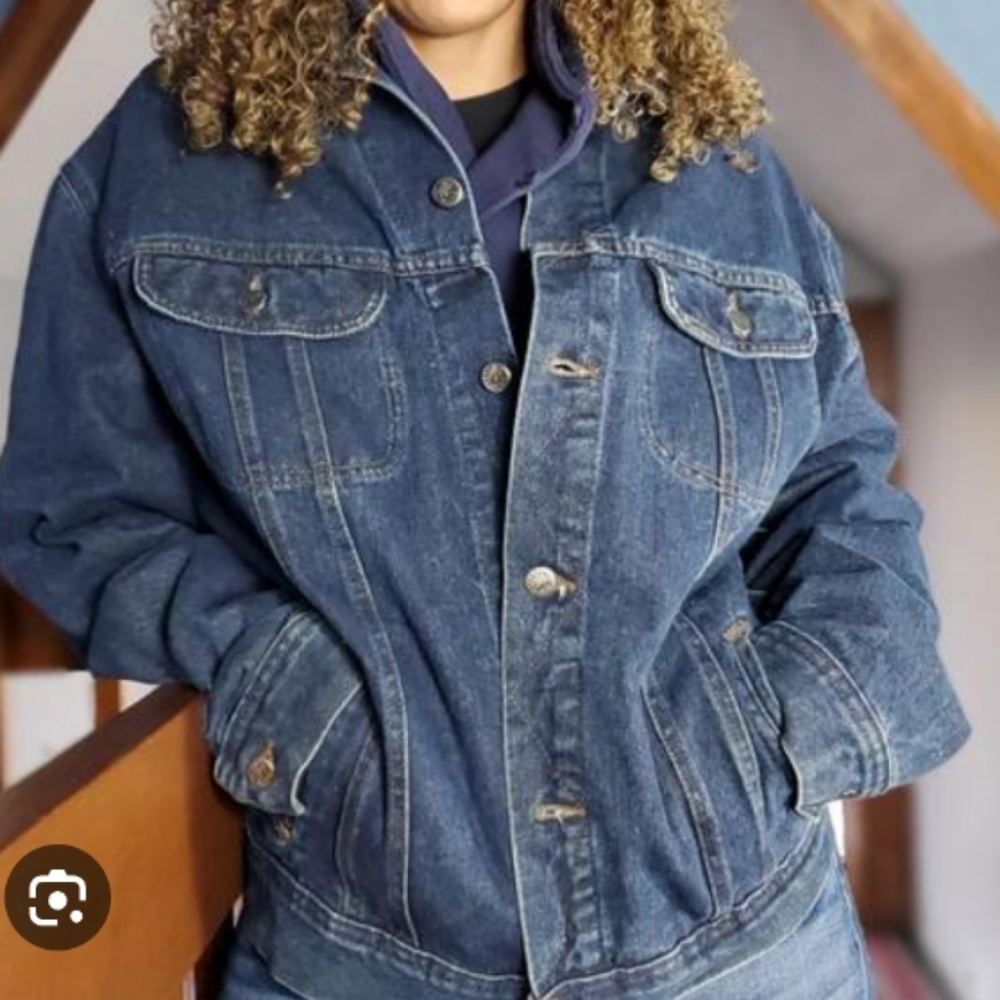 Lee Riveted (Size M) Dark Wash (Vintage) Button Down LS Denim Trucker Jacket